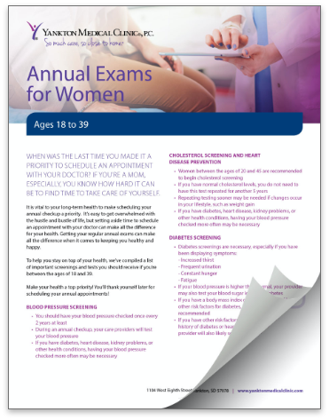 Thumbnail Annual Exam For Women Brochure Resource