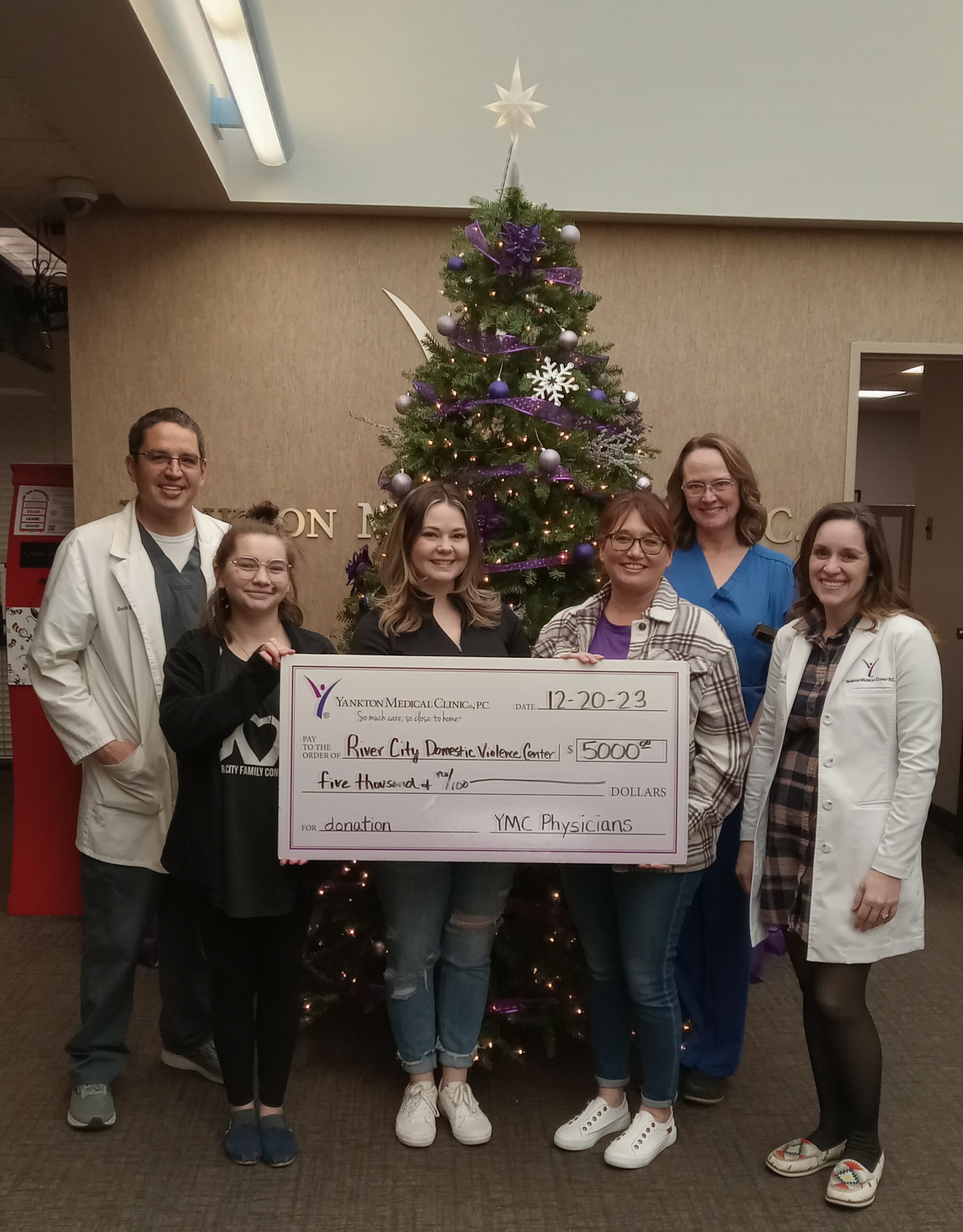 River City Domestic Violence Center Receives $5,000 Donation from Yankton Medical Clinic